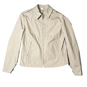 Vtg 1991 US Navy Creighton Windbreaker Jacket Khaki Tan Military Uniform 14L